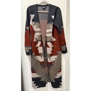 Pendleton Women's Medium 100% Merino Wool Cardigan Sweater Duster Southwestern